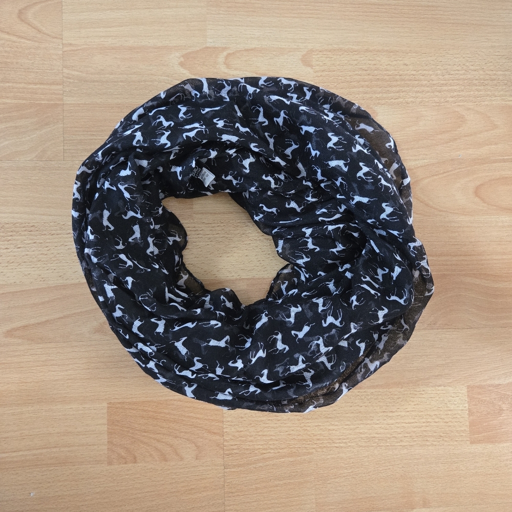 Buffalo David Bitton Black and White Horse Animal Print Scarf